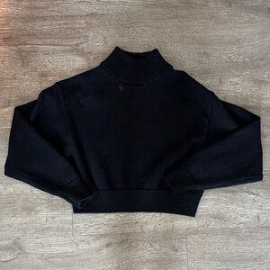 Aritzia Black Turtleneck Cropped Sweater - Women